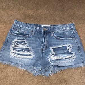 distressed jean  shorts